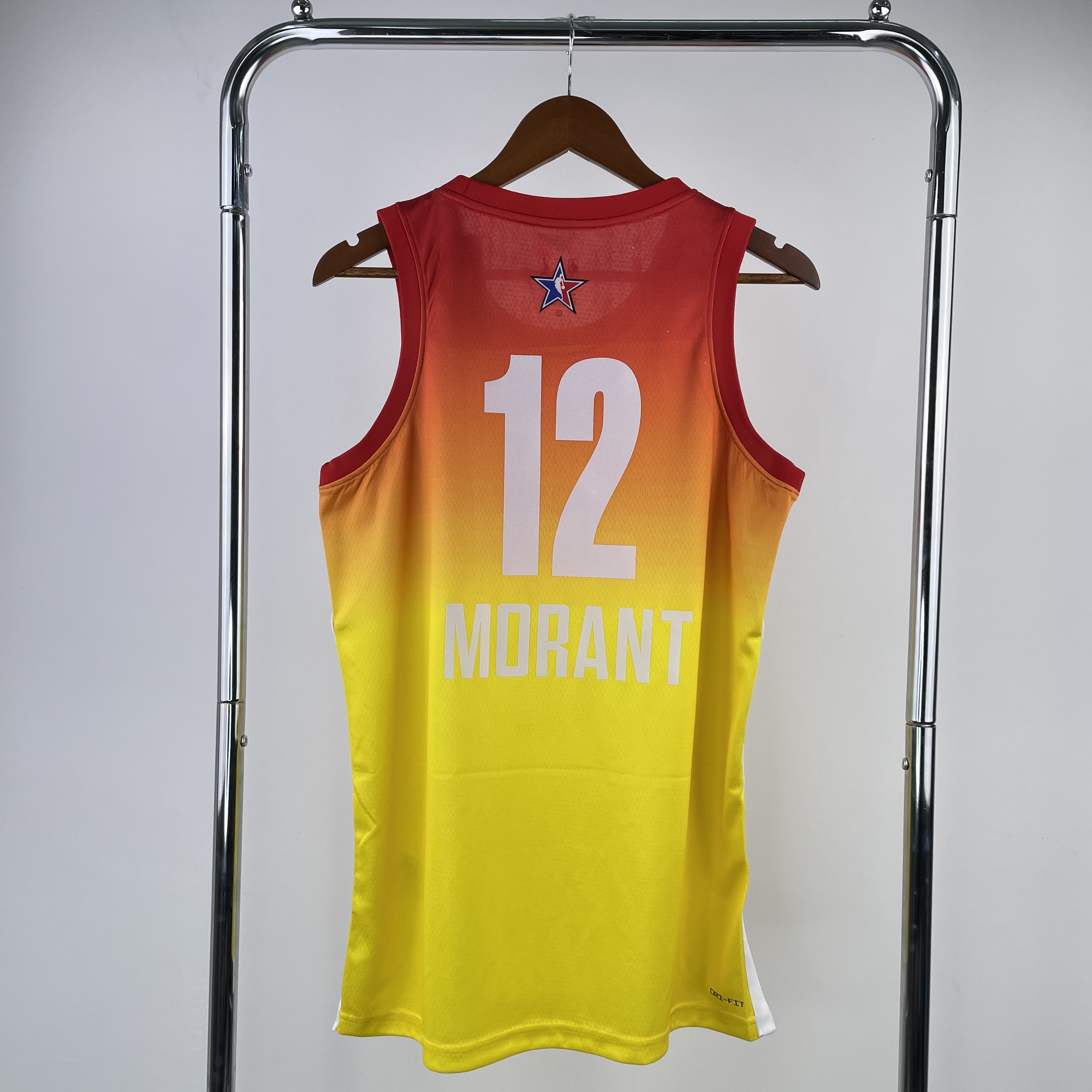 Men Memphis Grizzlies #12 Morant Yellow All Star Jordan style Seasons 2023 NBA Jersey